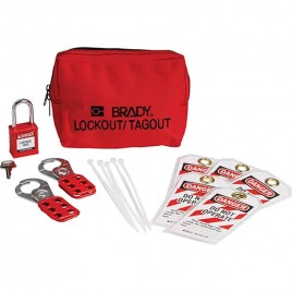Padlocking and tagging kit with nylon safety padlock, electric set, sold per set. This kit is available in English only