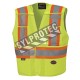 Veste de sécurité Pioneer jaune haute visibilité, classe 2, niveau 2, détachable, 5 poches, vendue à l’unité