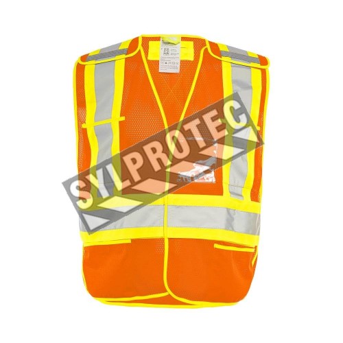 Veste de circulation, taille unique ajustable, polyester, 5 poches, détachable en 5 points, vendue à l’unité ou paquet de 25