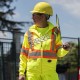 Kangourou Pioneer en polaire jaune fait de polyester 10.5 oz haute visibilité pour femme, vendu à l’unité