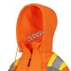 Women's orange Pioneer fleece hoodie made of high-visibility polyester, sold individually