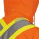 Women's orange Pioneer fleece hoodie made of high-visibility polyester, sold individually