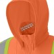 Men's orange Pioneer fleece hoodie made of high-visibility polyester 10.5 oz, sold individually