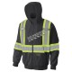 Men's Black Pioneer fleece hoodie made of high-visibility polyester 10.5 oz, sold individually