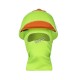 Cagoule en acrylique jaune vif conçue pour le port du casque de sécurité afin de tenir la tête, le visage et le cou au chaud