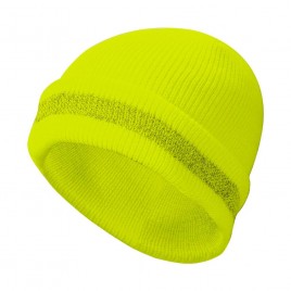 Tuque d’hiver jaune haute visibilité, 100% acrylique, taille unique, vendu à l’unité