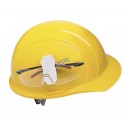 Adhesive clip for attaching safety glasses to safety helmets, white color, sold individually