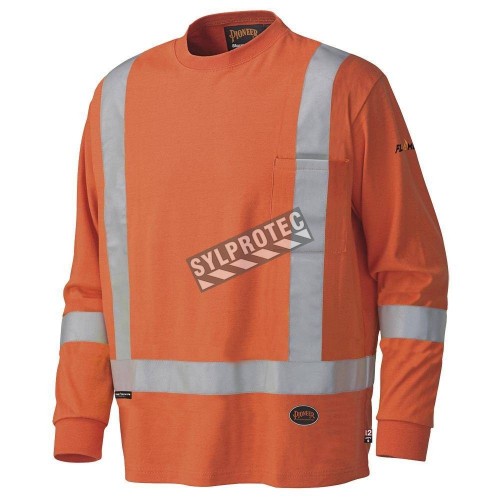 Pioneer long-sleeve flame-retardant shirt orange 7,5 oz (250 g/m2) sold individually
