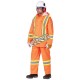 Waterproof, flame-retardant, high-visibility orange safety coat, model 5892 Pioneer Flame-Gard, sizes XS to 7 XL