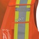 Veste de sécurité Pioneer haute visibilité orange, classe 2, niveau 2, détachable, 5 poches, vendue à l’unité