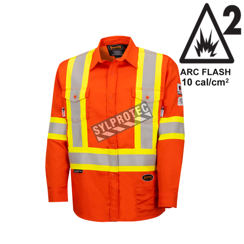 Fireproof shirt, Pioneer FR-tech 7 oz, Arc 2 model 7743 orange