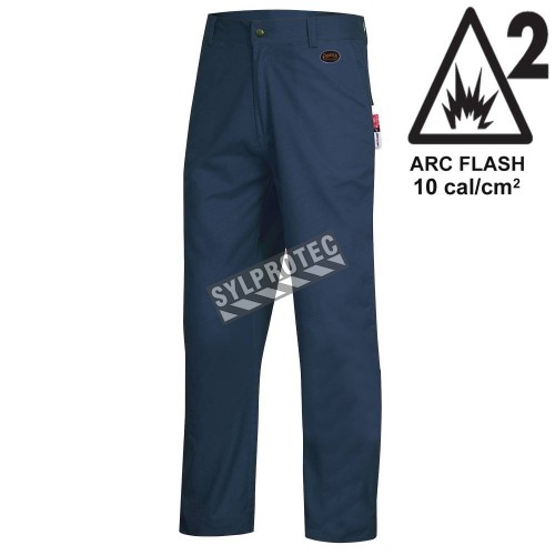 Pantalon régulier ignifugé Pioneer FR-tech modèle 7761, classé Arc 2, bleu marine 7 oz, disponible en grandeurs variées