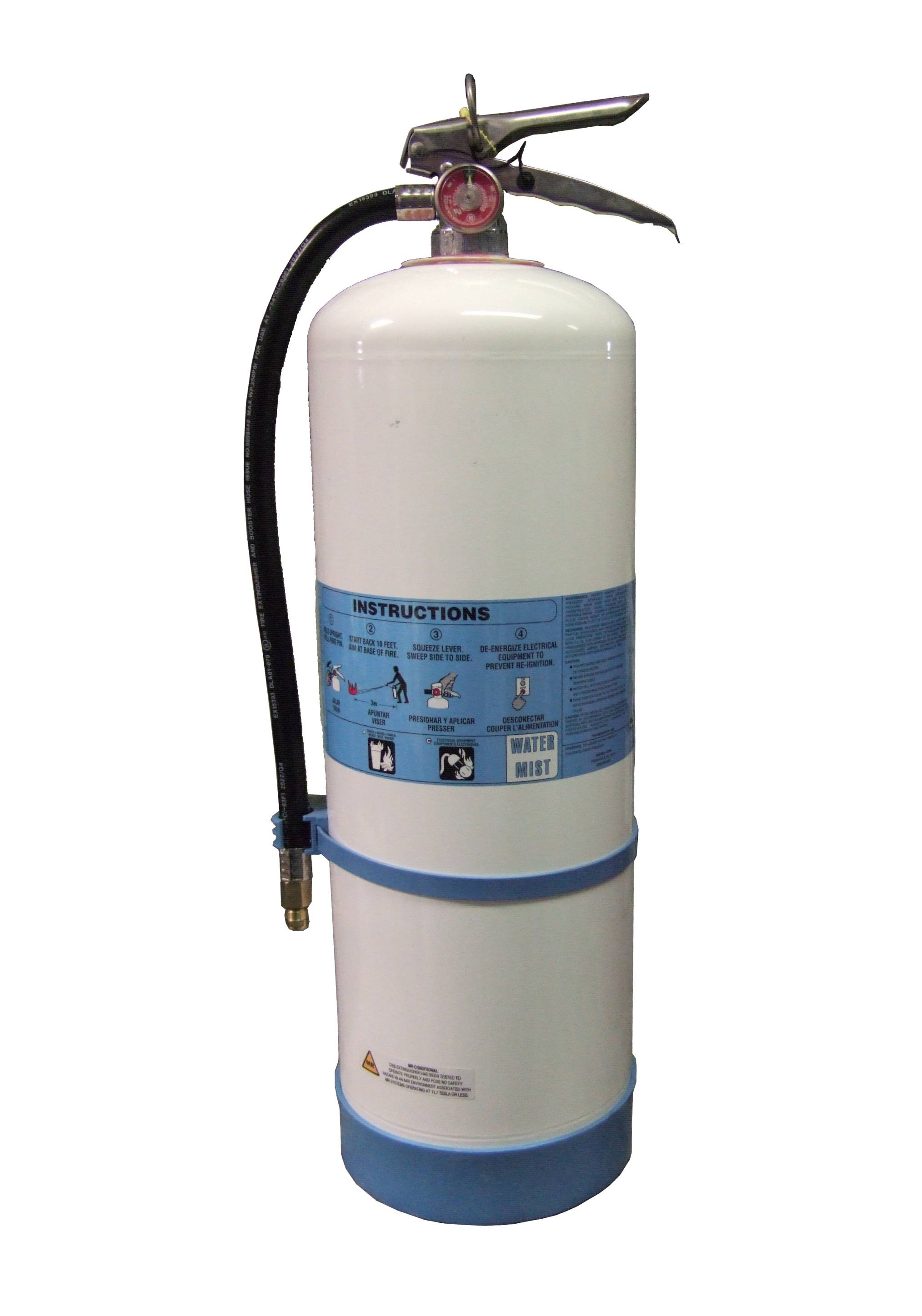 Portable fire extinguisher with demineralized water 2.5 gallons, type AC,  ULC 2AC, with wall hook.