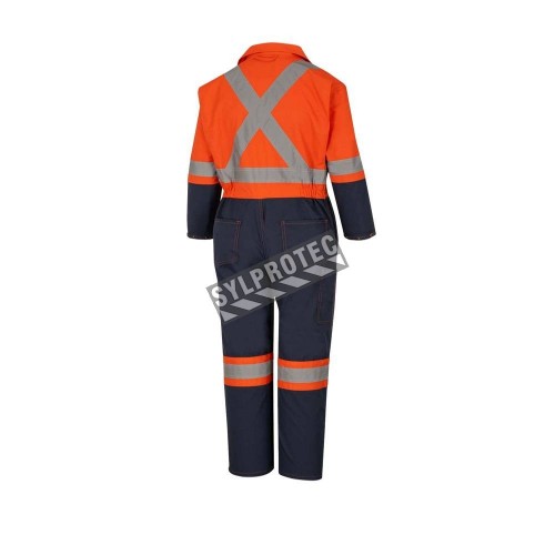 Pioneer Women&#039;s Orange Poly/Cotton 7oz V2020450, model 5514W, 2 colors orange and navy blue coverall, XS to 2XL