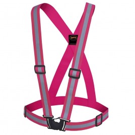 Bretelles de sécurité rose fluo et réfléchissantes à haute visibilité ajustable, avec élastique de 1.5 po, taille unique