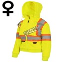 Women's yellow Pioneer fleece hoodie made of high-visibility 10.5 oz polyester, sold individually