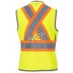Pioneer women's high-visibility yellow 6693W surveyor's vest, 150 denier woven twill, 15 pockets