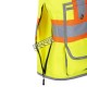 Veste d'arpenteur Pioneer pour femme jaune haute visibilité modèle 6693W, 150 deniers tissé en sergé, 15 poches