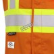 Pioneer 7728 orange flame-retardant Fr-tech arc-resistant safety vest, ARC 2 rated, with high-visibility stripes