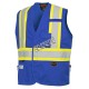 Pioneer 7730 blue flame-retardant Fr-tech arc-resistant safety vest, ARC 2 rated, with high-visibility stripes