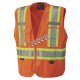 Veste de sécurité Pioneer 6935, orange haute visibilité, détachable avec dos en maille, zipper,4 poches, vendue à l’unité