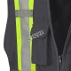 Pioneer 6937 safety vest, low-visibility black, detachable with mesh back, zipper, 4 pockets, sold individually