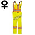 Women's yellow safety overalls for road safety, breathable, with reflective stripes, Pioneer model 6000W