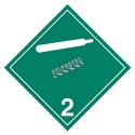 Non-Flammable Gas, class 2, placard, 10-3/4 in X 10-3/4 in. Use in the transportation of hazardous materials.