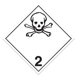 Poison gas, class 2.3, placard, 10-3/4 in X 10-3/4 in. Use in the transportation of hazardous materials