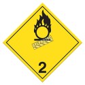 Gaz oxydant, classe 2, placard, 10-3/4 po X 10-3/4 po. Pour le transport des matières dangereuses.