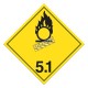 Oxydants classe 5.1, placard, 10-3/4 po X 10-3/4 po. Pour le transport des matières dangereuses.
