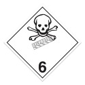 Matières toxiques, classe 6.1, placard, 10 3/4 po x 10 3/4 po., Pour le transport des matières dangereuses.