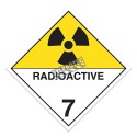 Radioactive materials, class 7, placard, 10 3/4 in X 10 3/4 in., For the transport of hazardous materials.