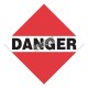 Danger, placard, 10-3/4 in X 10-3/4 in. Use in the transportation of hazardous materials..