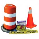 Cones and barricade tapes